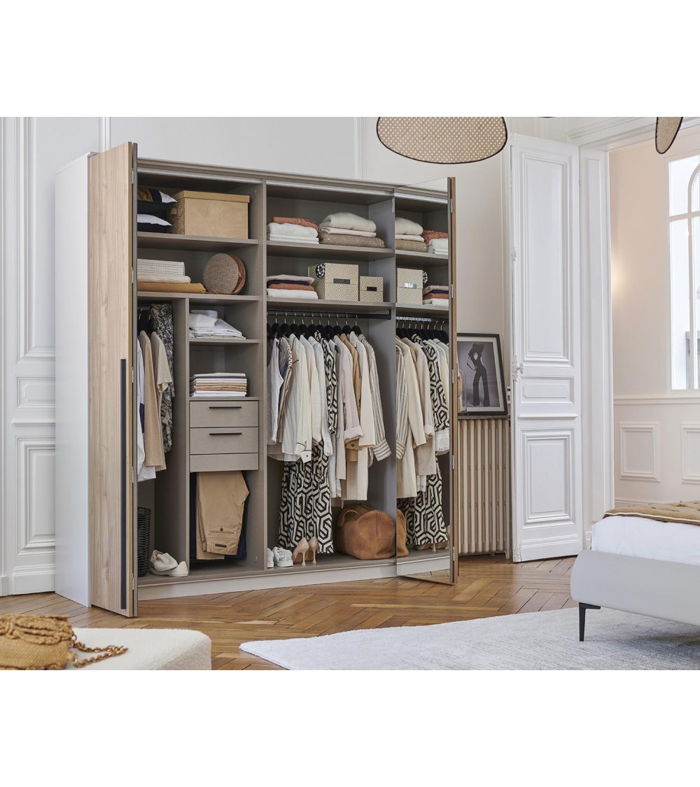 Celio Armoire Portes Pliantes Avec Miroir Toscane