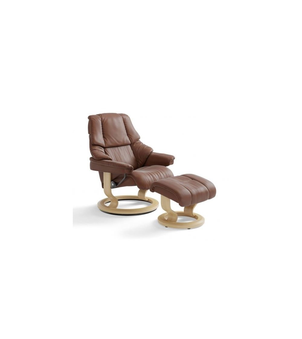Fauteuil Reno Stressless en Cuir avec Tabouret, Set de 2 en vente sur