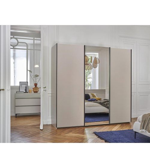Celio - Armoire 3 portes coulissantes avec miroir - Toscane